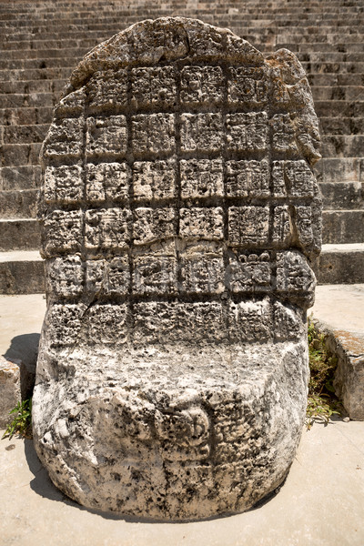 carved stone Mayan throne Stock photo © Quasarphoto