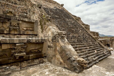 statue decorated Aztec pyramid Stock photo © Quasarphoto