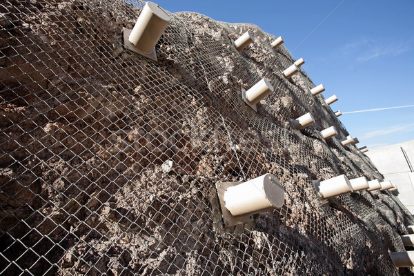 steel mesh and anchor rockfall protection Stock photo © Quasarphoto