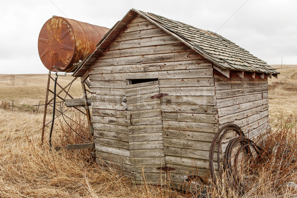 vintage shack with fuel tank Stock photo © Quasarphoto