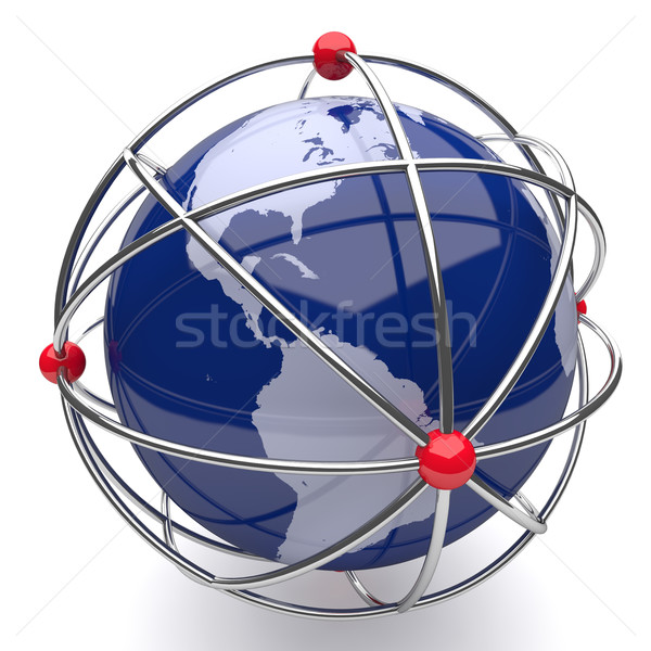 Stock photo: Planet Earth in Atom Cage America