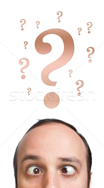  male adult has way too many questions in his head Stock photo © ra2studio