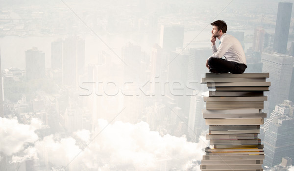 étudiant ville séance livres sérieux [[stock_photo]] © ra2studio