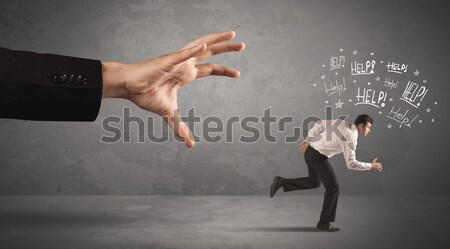 Homme d'affaires courir loin grand main [[stock_photo]] © ra2studio