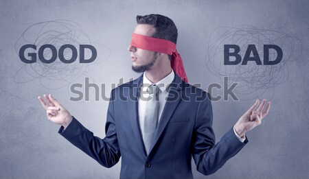 Stock photo: Businessman with virtual reality goggles