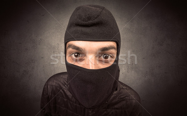 Foto stock: Ladrón · herramienta · pie · negro · ropa · mano