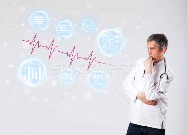 Lekarza nowoczesne bicie serca grafiki kliniczny medycznych Zdjęcia stock © ra2studio