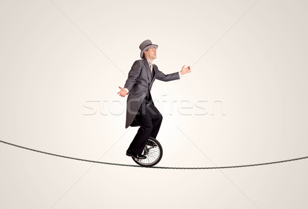 極端 商人 騎術 獨輪車 繩 業務 商業照片 © ra2studio