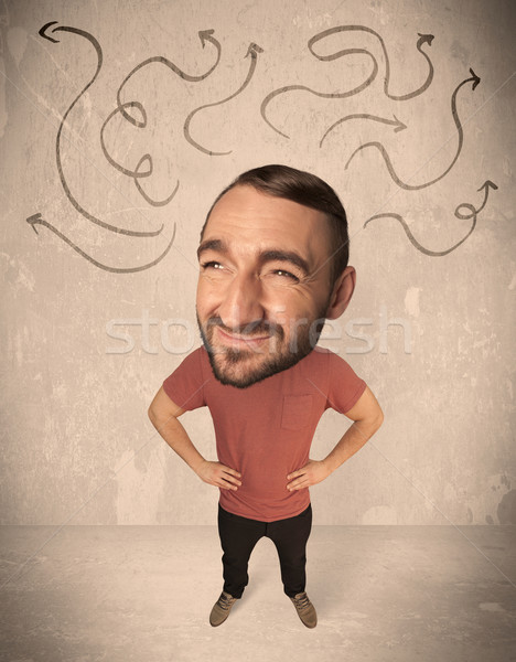 Big head person with arrows Stock photo © ra2studio