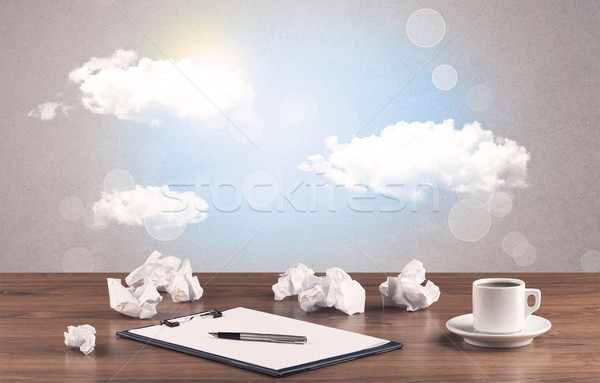 Zdjęcia stock: Jasne · niebo · chmury · działalności