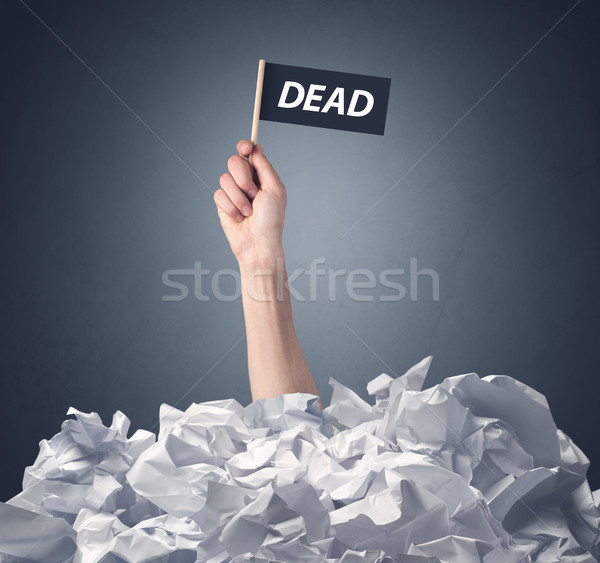 Female hand holding black sign Stock photo © ra2studio