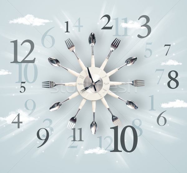 Stock photo: Modern clock with numbers on the side