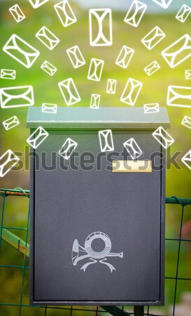 Poczty list ikona zielone papieru Zdjęcia stock © ra2studio