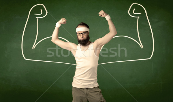 Skinny student wants muscles Stock photo © ra2studio