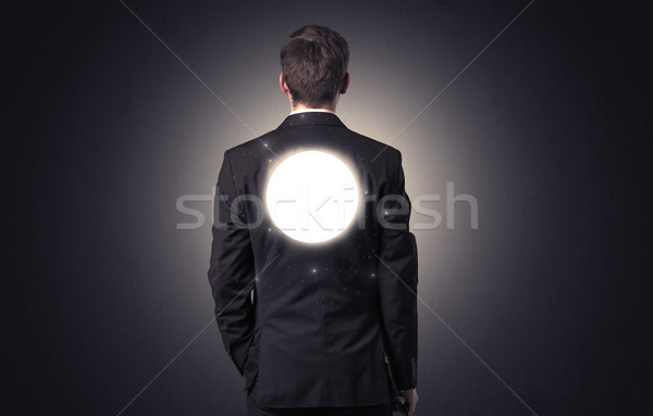 Stock photo: Businessman standing with maze on his back