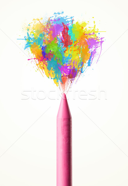 Peinture éclaboussures sur colorie école [[stock_photo]] © ra2studio