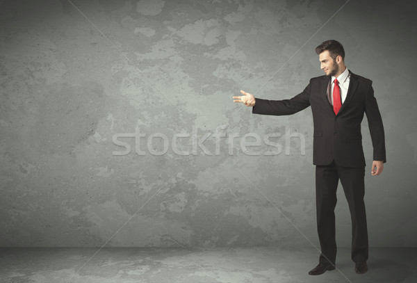 Business person throwing with empty copyspace Stock photo © ra2studio