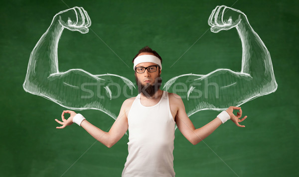 Skinny young man working out Stock photo © ra2studio