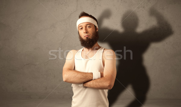 Mann Schatten funny jungen guy Stock foto © ra2studio