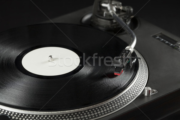 Plattenspieler spielen Vinyl Nadel Eintrag Stock foto © ra2studio