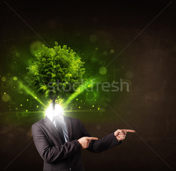 Człowiek głowie brązowy drzewo medycznych Zdjęcia stock © ra2studio