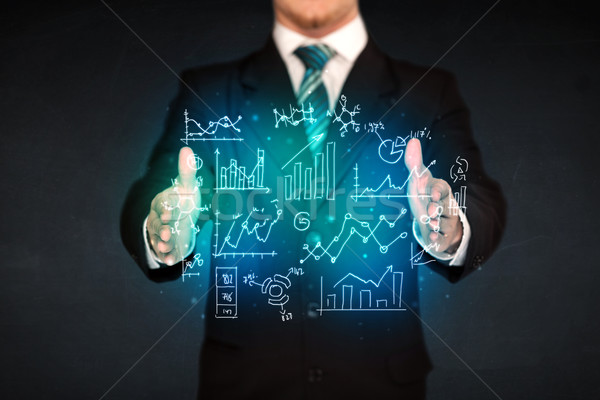 Negócio diagramas empresário homem Foto stock © ra2studio