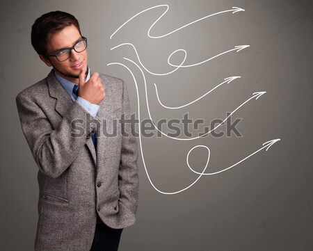 [[stock_photo]]: Séduisant · homme · regarder · multiple