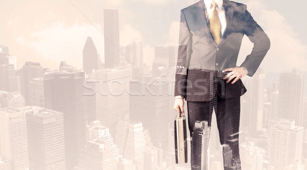 красивый деловой человек Cityscape здании человека город Сток-фото © ra2studio