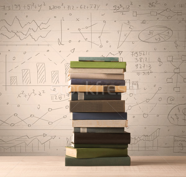 [[stock_photo]]: Livres · mathématiques · formules · écrit · doodle