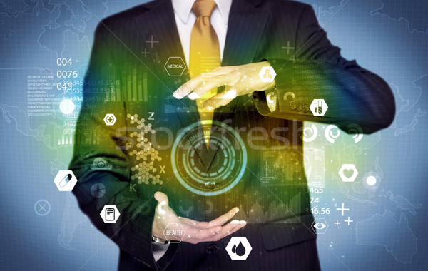 Geschäftsmann medizinischen Daten Business Analytik Person Stock foto © ra2studio