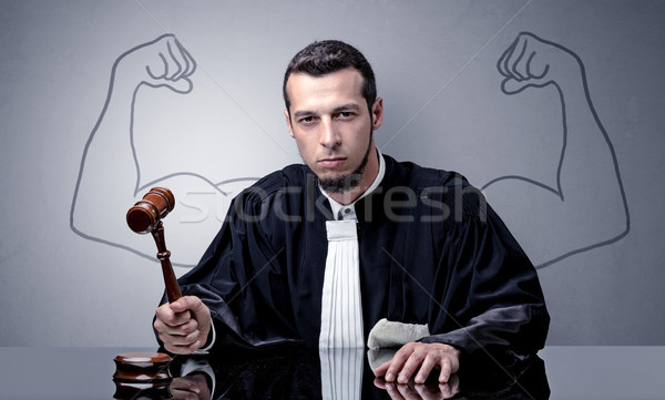 Brawny judge making decision Stock photo © ra2studio