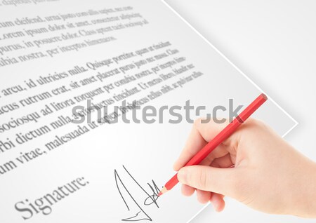стороны Дать личные подписи бумаги форме Сток-фото © ra2studio