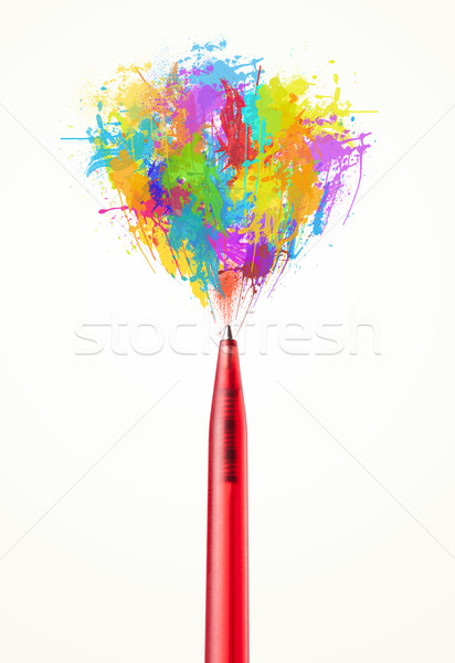 Paint splashes coming out of pen Stock photo © ra2studio