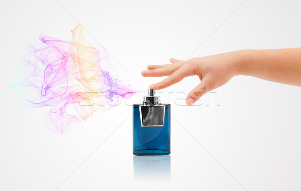 Mulher mãos perfume mão moda Foto stock © ra2studio