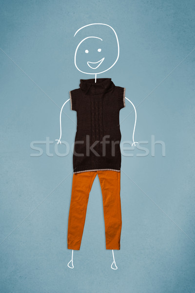 Stockfoto: Kleding · actie · vrouw · tekening · kleurrijk · verschillend