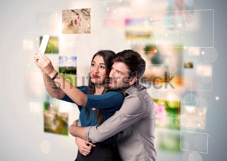 Stockfoto: Gelukkig · foto's · verzamelen · herinneringen