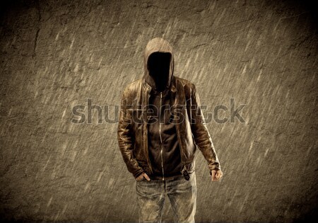 Unknown unidentifiable urban hooligan Stock photo © ra2studio