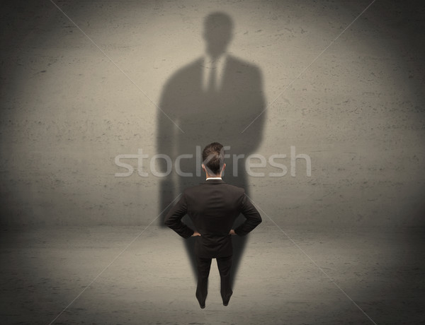 üzletember néz nagy árnyék fiatal kezdő Stock fotó © ra2studio