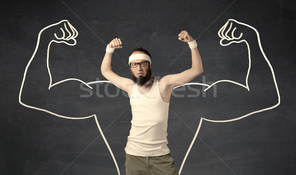 Jeunes faible homme muscles Homme [[stock_photo]] © ra2studio