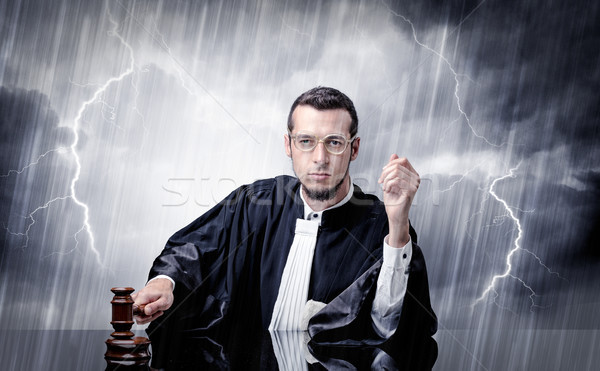 Young judge with hard time concept Stock photo © ra2studio