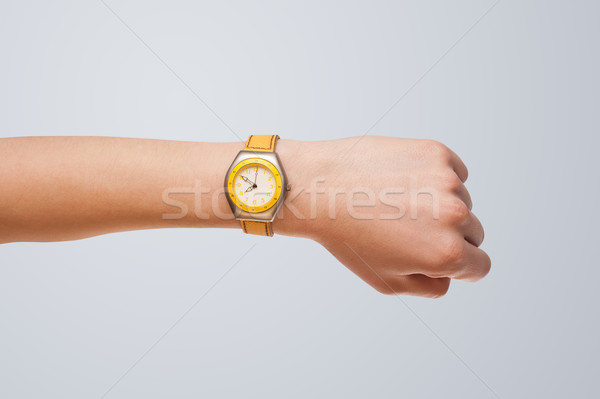 Hand with watch showing precise time Stock photo © ra2studio