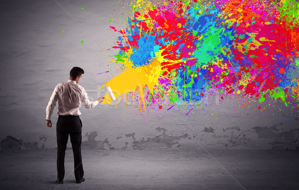 Vendite persona pittura colorato splatter elegante Foto d'archivio © ra2studio