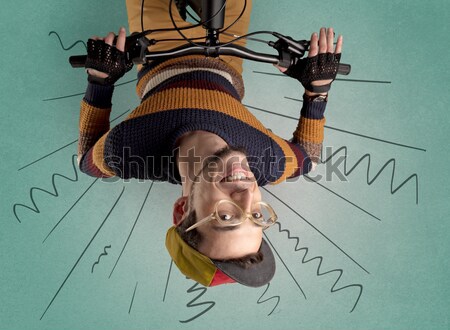 Extreme cyclist with bike Stock photo © ra2studio