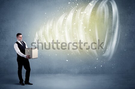 üzletember manó árnyék áll piros ruha Stock fotó © ra2studio