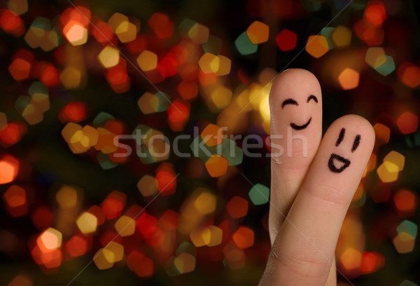 Finger hug with Abstract Lights Stock photo © ra2studio