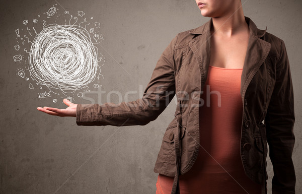 Foto stock: Caos · mano · mujer · negocios