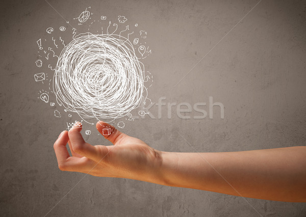 Chaos concept in the hand of a woman Stock photo © ra2studio