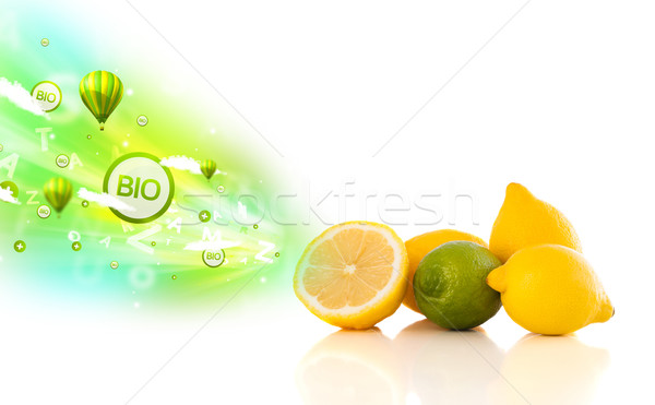 Colorido jugoso frutas verde eco signos Foto stock © ra2studio