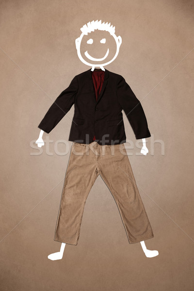 Lezser ruházat kézzel rajzolt vicces karakter emotikon Stock fotó © ra2studio
