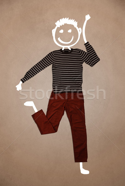 Casual clothes with hand drawn funny character Stock photo © ra2studio